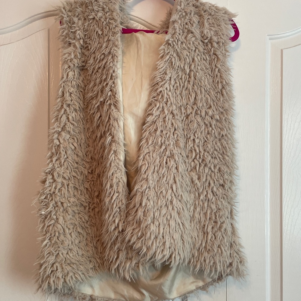 Fuzzy Tan Vest
